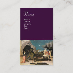 Carte De Visite SAINT GEORGE ET LE DRAGON, marron, bleu rouge viol