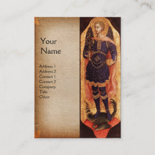 CARTE DE VISITE SAINT MICHAEL ARCHANGEL AVEC DRAGON MONOGRAMME EN 