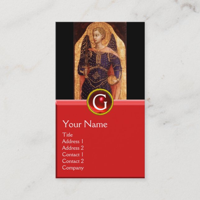 CARTE DE VISITE SAINT MICHAEL L'ARCHANGEL AVEC LE MONOGRAMME DRAGO (Devant)