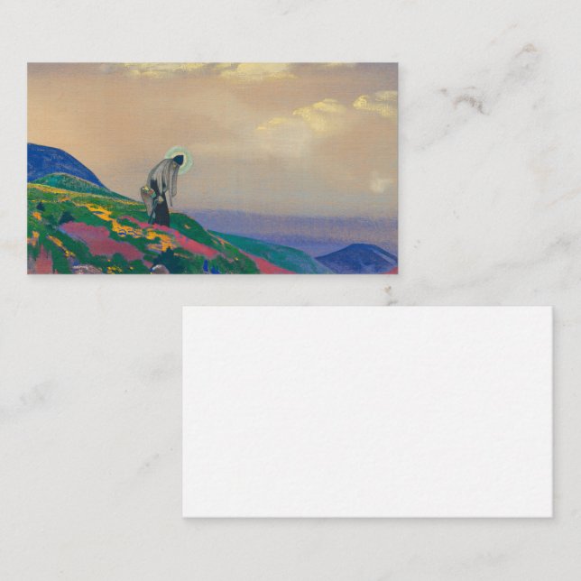 Carte De Visite Saint Panteleimon le guérisseur par Nicholas Roeri (Devant / Derrière)