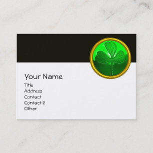 Carte De Visite SAINT PATRICK'S CELTIC COEUR, SHAMROCK, noir blanc