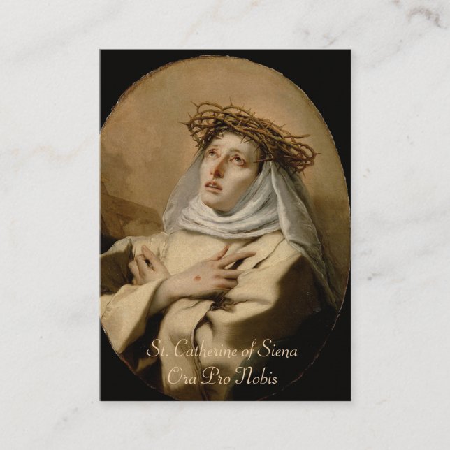 Carte De Visite Sainte Catherine de Sienne Prière religieuse (Devant)