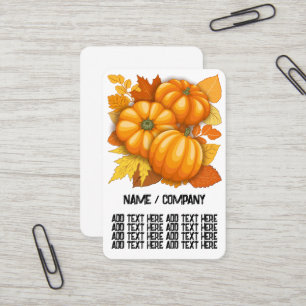 Carte De Visite Saison d'automne Halloween Citrouille Motif
