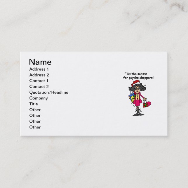 Carte De Visite Saison Pour Psycho Shoppers (Devant)