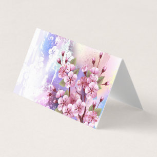 Carte De Visite Sakura rose sur la peinture Arrière - plan