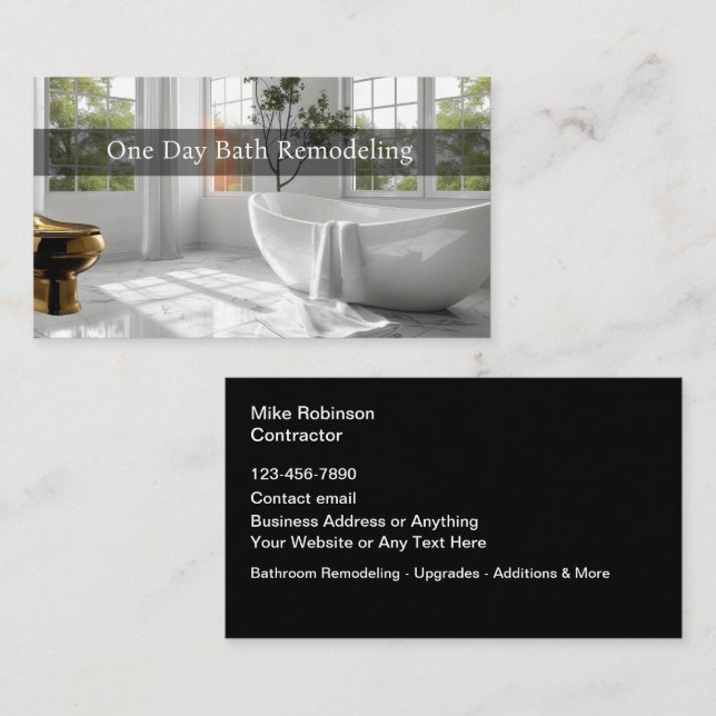 Carte De Visite Salle de bain remodeler la maison Rénovations (Devant / Derrière)