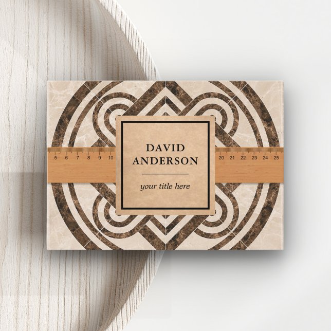 Carte De Visite Salle de bains Brown en marbre Plancher Carrelage (Créateur téléchargé)