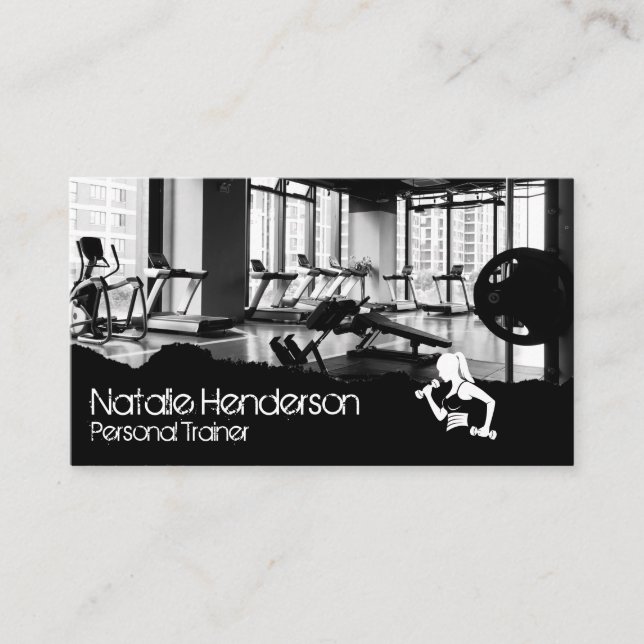 Carte De Visite Salle De Fitness | Logo du formateur personnel (Devant)