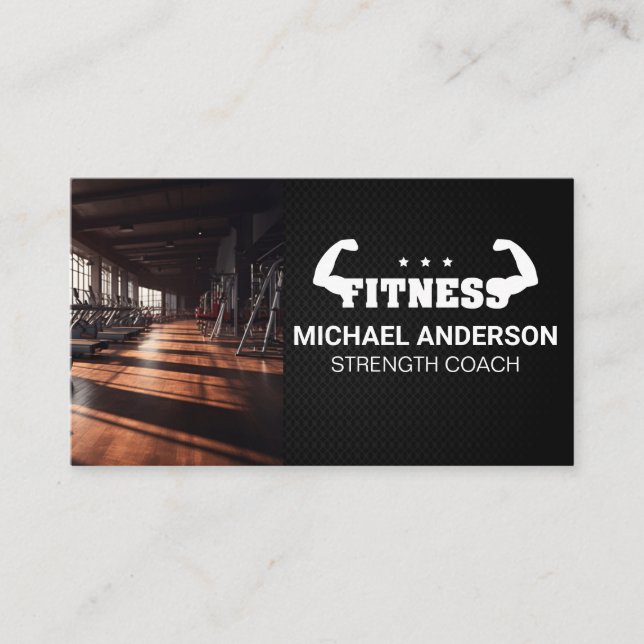 Carte De Visite Salle de gym | Formateur personnel | Logo de flexi (Devant)