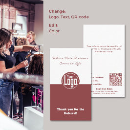 Carte De Visite Salon à cheveux à deux tons Appréciation de référe