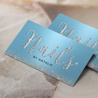 Salon à ongles Bleu clair Typographie de luxe Mani