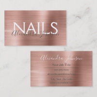 Salon à ongles en métal brossé rose et Rose