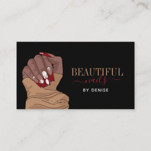 Carte De Visite salon à ongles femme main nails technicien diamant