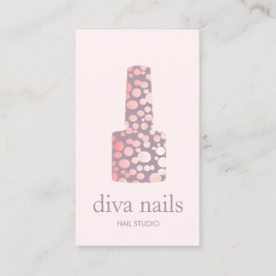 Carte De Visite Salon à ongles, Mauve Pink Manicurist bouteille po