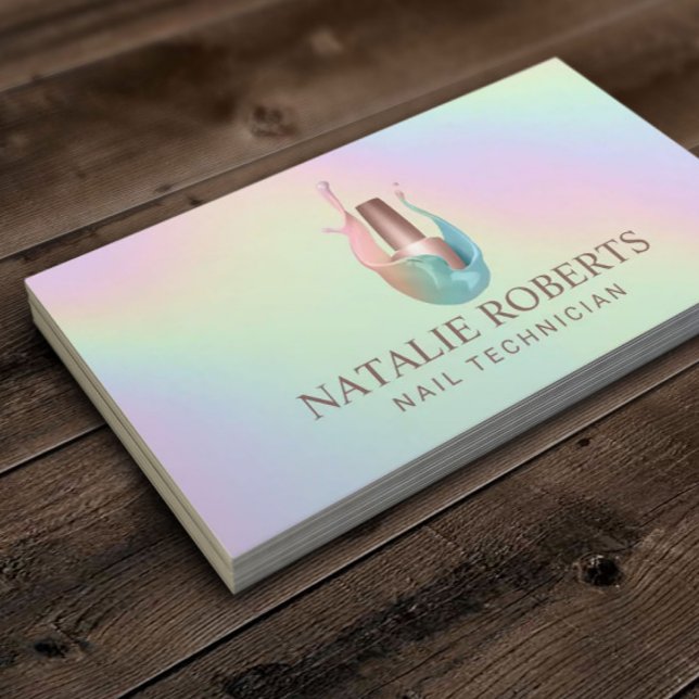 Carte De Visite Salon à ongles Polonais Botté Holographique Manicu (Créateur téléchargé)