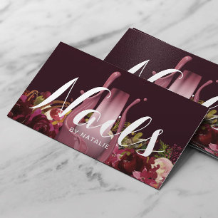 Carte De Visite Salon à ongles Polonais Manicuriste Bourgogne Flor