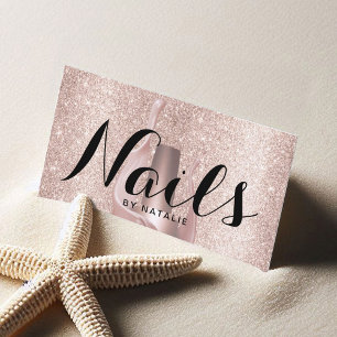 Carte De Visite Salon à ongles polonais Manicuriste Luxe Rose Or