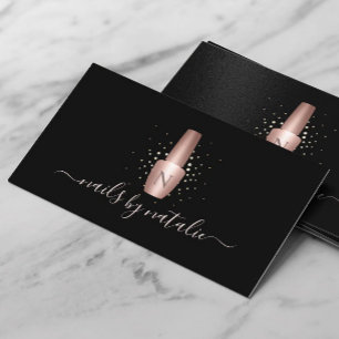 Carte De Visite Salon à ongles Rose Gold Polonais Bottle maquillag