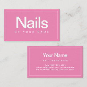 Carte De Visite Salon à ongles Technicien à ongles Plain minima 