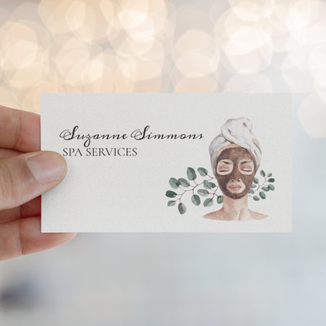 Carte De Visite Salon Aquarelle Spa Services Faciles (Créateur téléchargé)