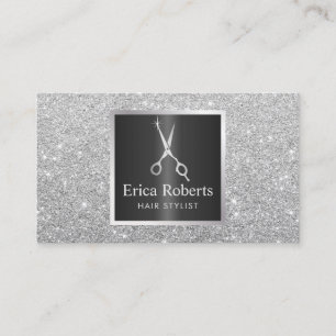 Carte De Visite Salon argenté à la mode de parties scintillantes