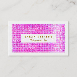 Carte De Visite Salon Artiste de maquillage rose-chaud Sparkine FA