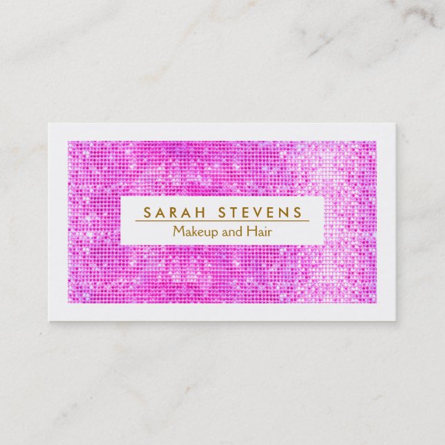 Carte De Visite Salon Artiste de maquillage rose-chaud Sparkine FA (Devant)