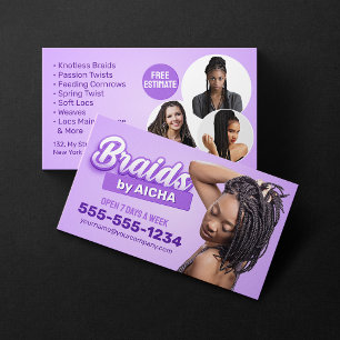 Carte De Visite Salon Braider Braids africains Braids