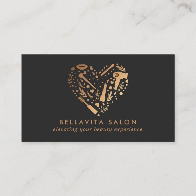 Carte De Visite Salon Coeur Coeur Cuivre (Devant)