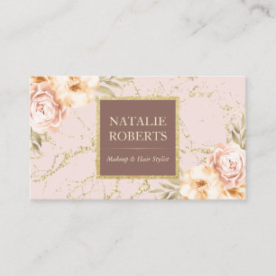 Carte De Visite Salon d'artistes de maquillage de marbre Vintage F