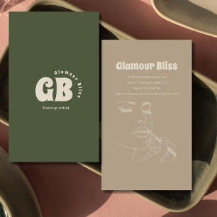 Carte De Visite Salon d'artistes de maquillage vert vibre