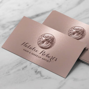 Carte De Visite Salon de beauté 3D moderne Logo Hair Styliste Rose
