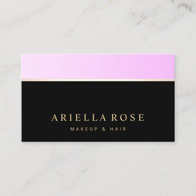 Carte De Visite Salon de beauté Black Lavender Ombre (Devant)