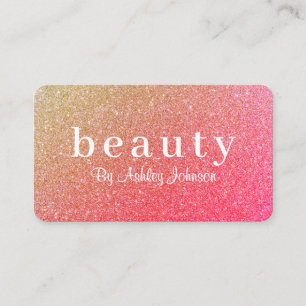 Carte De Visite Salon de Beauté Chic Pink Sparkle Fidélité