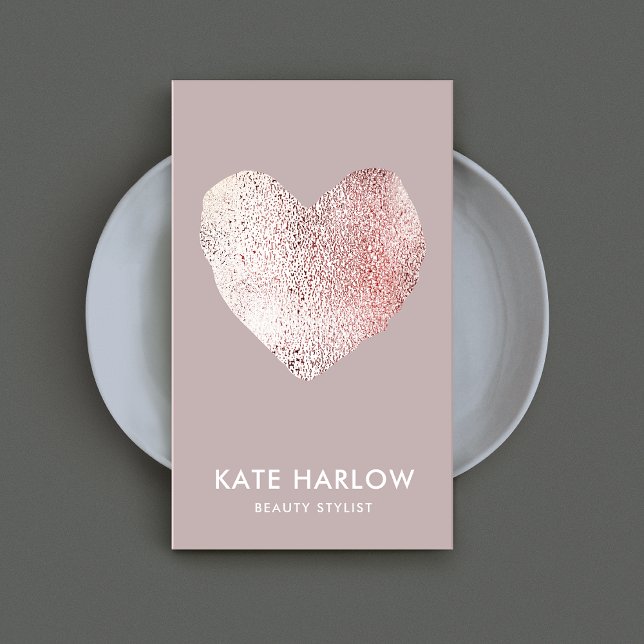 Carte De Visite Salon de beauté Coeur Rose Bleu (Créateur téléchargé)