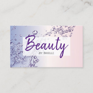 Carte De Visite Salon de Beauté Éclaboussure d'Eau Violette