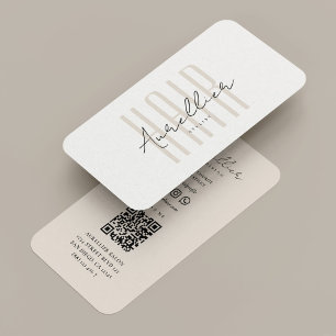 Carte De Visite Salon de beauté écriture beige styliste moderne de