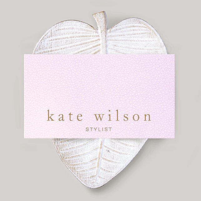 Carte De Visite Salon de beauté en cuir rose simple et élégant (Créateur téléchargé)