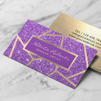 Salon de beauté Gold Geometry Purple Parties scint