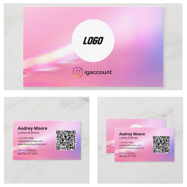 Carte De Visite Salon de beauté Lashes Brows Minimaliste (Beauty Salon Lashes Brows Minimalist Business Card
)