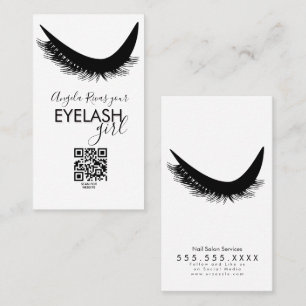 Carte De Visite Salon de beauté minimaliste pour filles aux cils