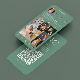 Carte De Visite Salon de beauté moderne Nail Tech Dusty Blue IG