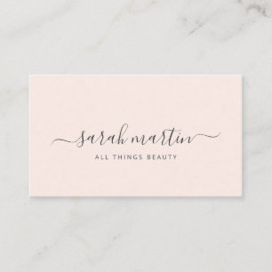 Carte De Visite Salon De Beauté Moderne Simple Blush Pink Élégant