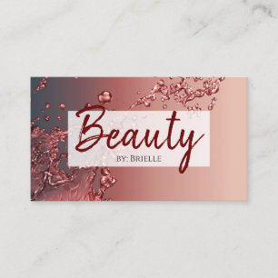 Carte De Visite Salon de beauté Red Splash pour maquilleur et chev
