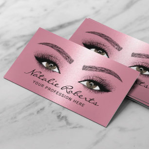 Carte De Visite Salon de beauté rose moderne Eyelash Microblading