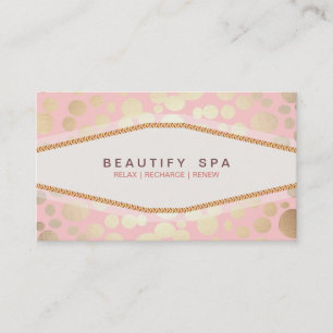Carte De Visite Salon de beauté rose Motif or tendance