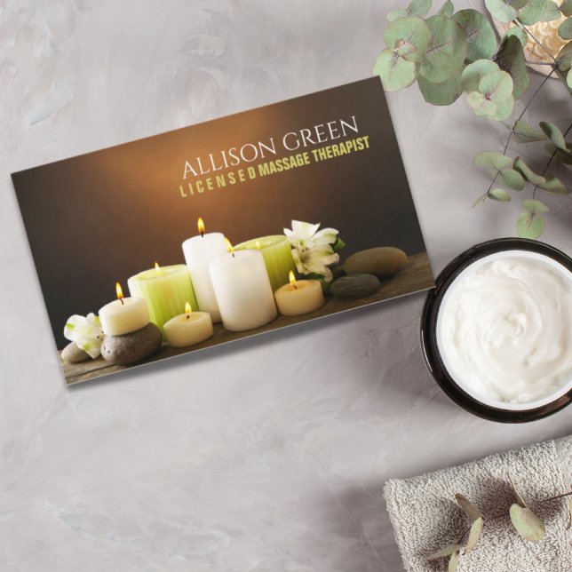 Carte De Visite Salon de beauté SPA Zen Aromathérapie Massage Thér (Créateur téléchargé)