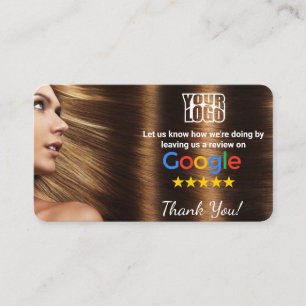 Carte De Visite Salon de cheveux Google Modèle d'examen avec QR