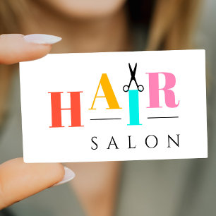 Carte De Visite Salon de cheveux typographie à la mode moderne coi