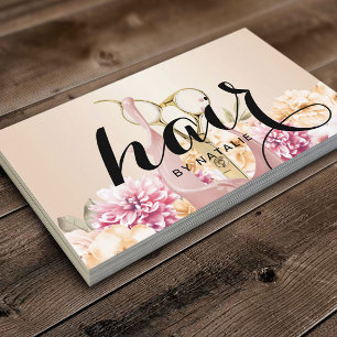 Carte De Visite Salon de ciseau Vintage Floral Gold